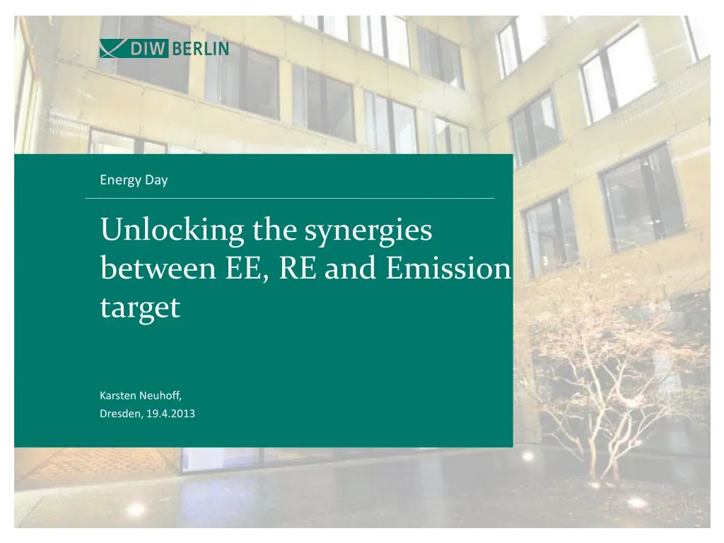 unlocking the synergies between ee re and emission target