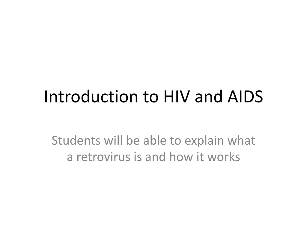 introduction to hiv and aids