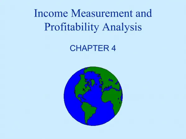 Income Measurement and Profitability Analysis