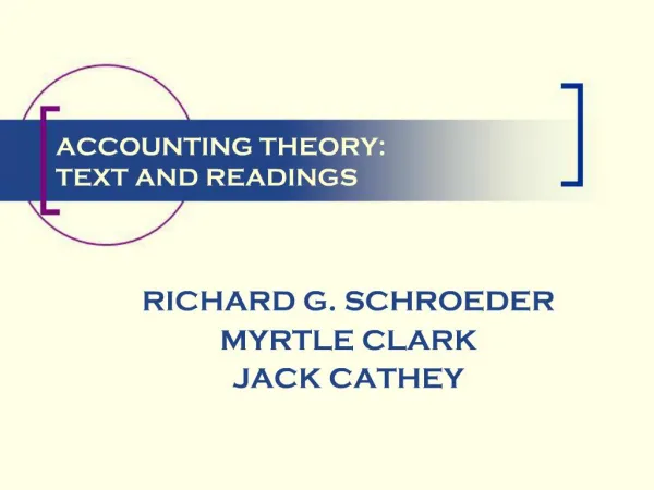 ACCOUNTING THEORY: TEXT AND READINGS