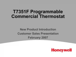 T7351F Programmable Commercial Thermostat - slide 1