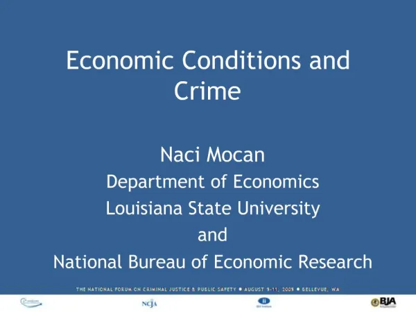 Economic Conditions and Crime