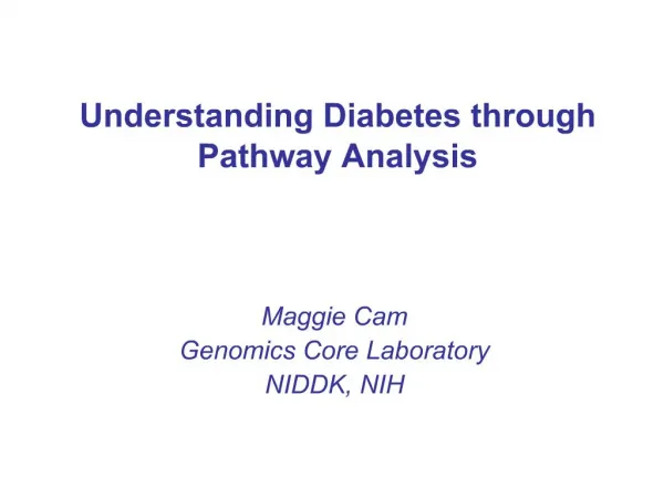 Understanding Diabetes through Pathway Analysis