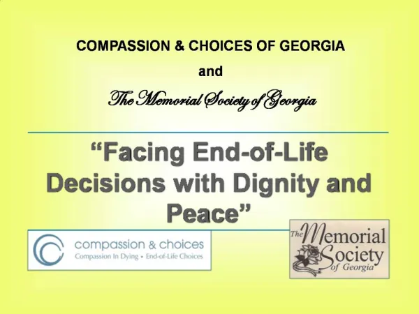 COMPASSION CHOICES OF GEORGIA and The Memorial Society of Georgia