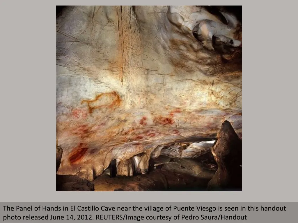 the panel of hands in el castillo cave near