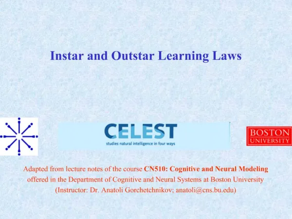 Instar and Outstar Learning Laws