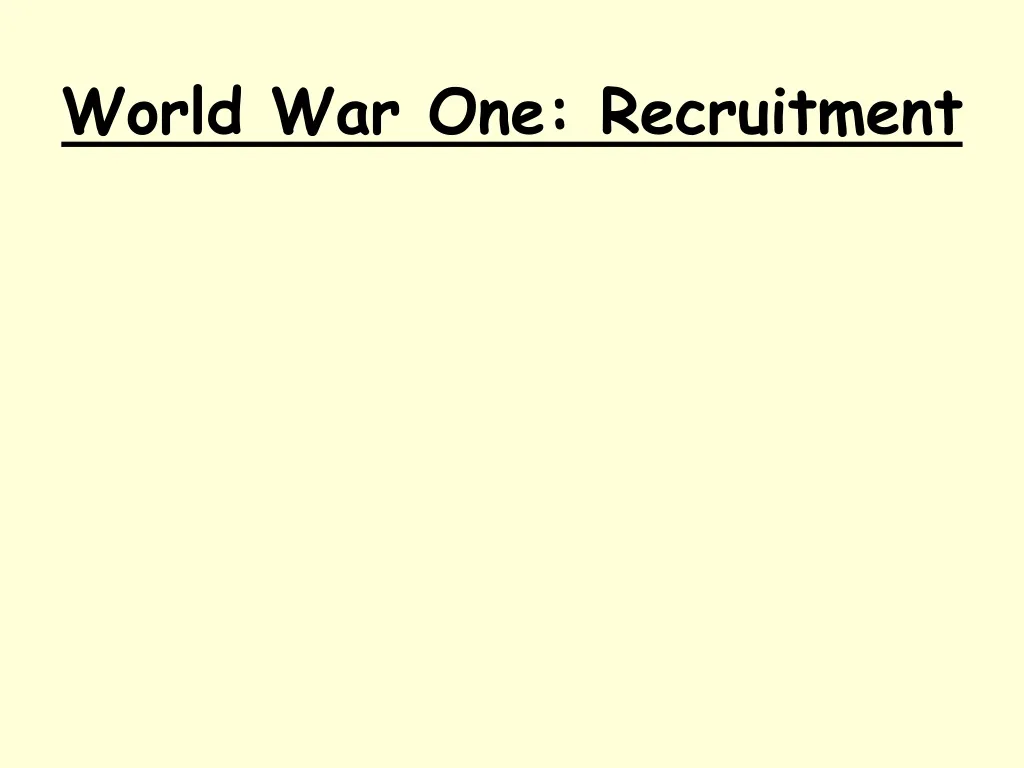 world war one recruitment