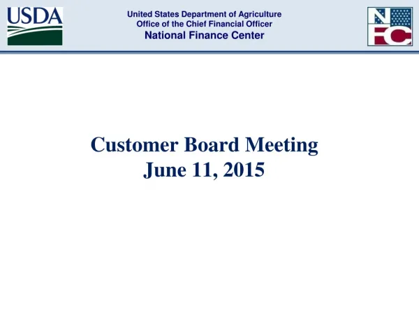 Customer Board Meeting June 11, 2015