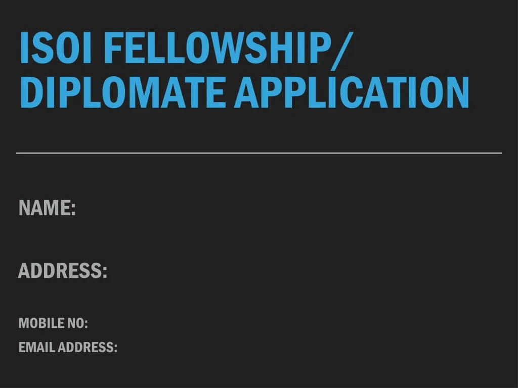 isoi fellowship diplomate application
