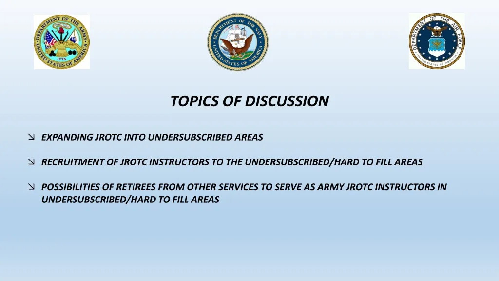topics of discussion expanding jrotc into