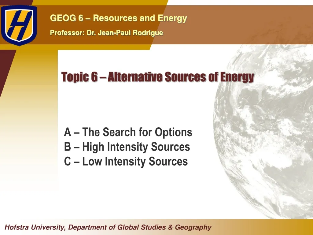 topic 6 alternative sources of energy