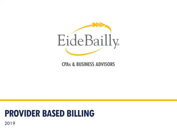 Provider based billing