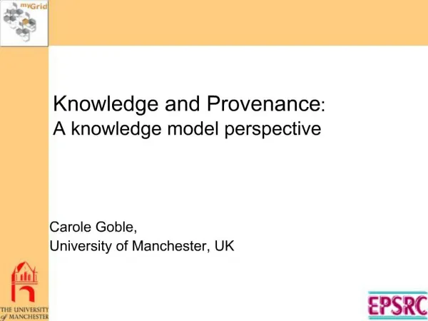 Knowledge and Provenance: A knowledge model perspective