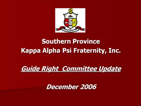 Kappa Alpha Psi Fraternity, Incorporated 2000 Southern ...