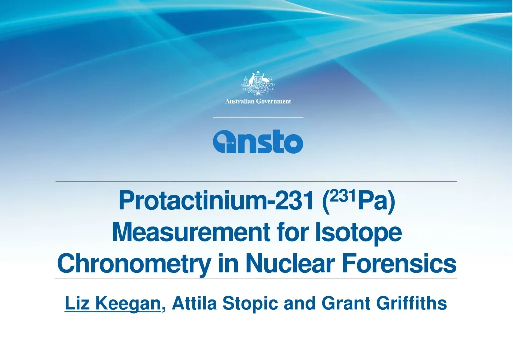 protactinium 231 231 pa measurement for isotope chronometry in nuclear forensics