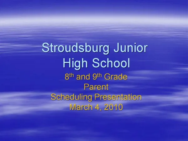 Stroudsburg Junior High School