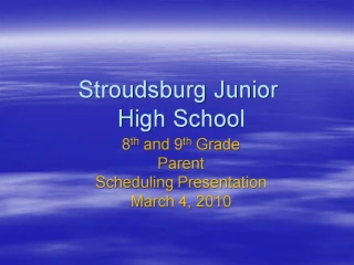 Stroudsburg Junior High School - slide 1