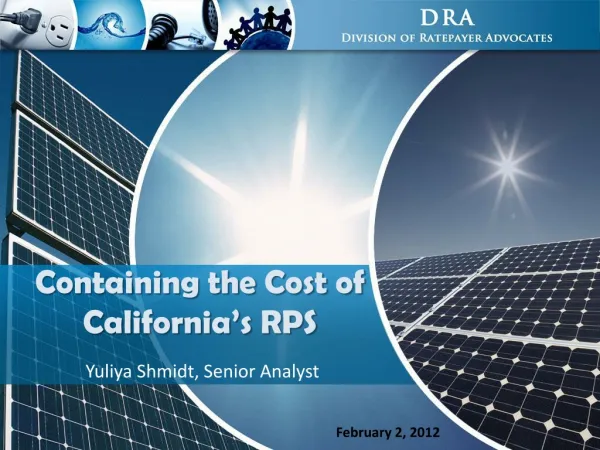Containing the Cost of California’s RPS