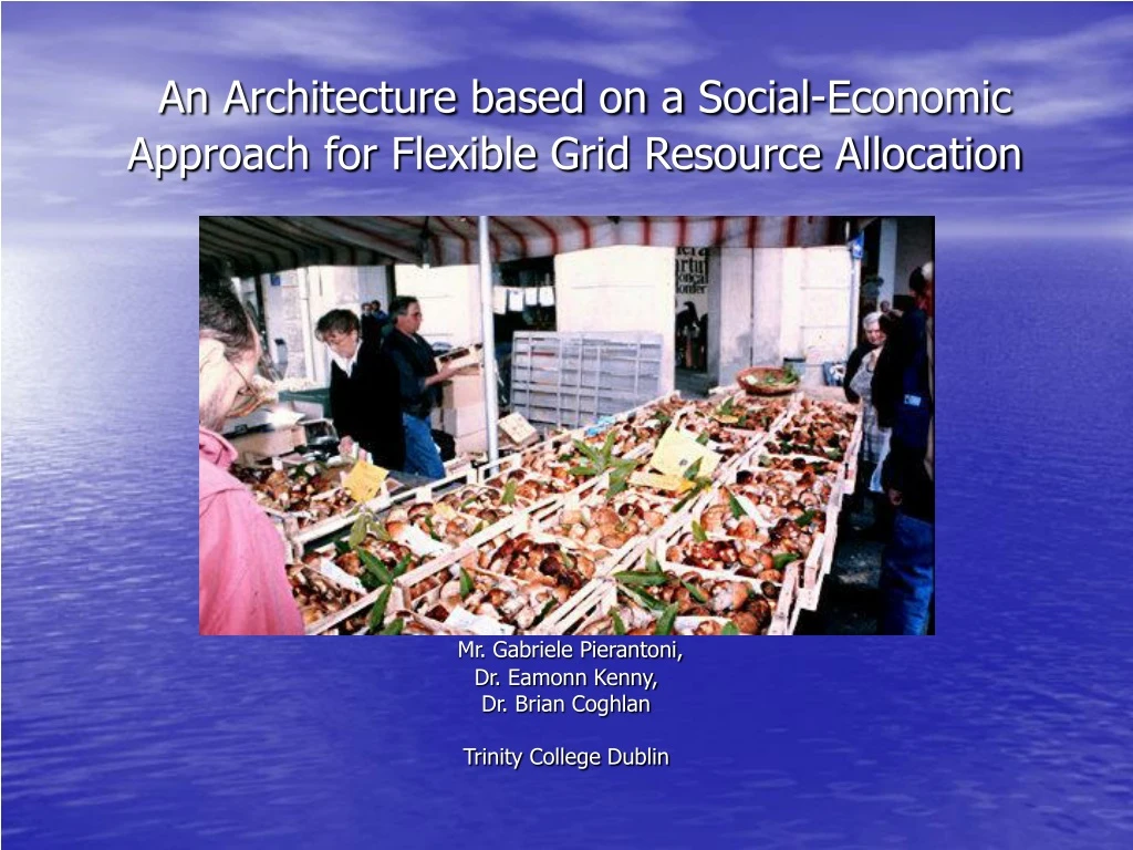 an architecture based on a social economic approach for flexible grid resource allocation