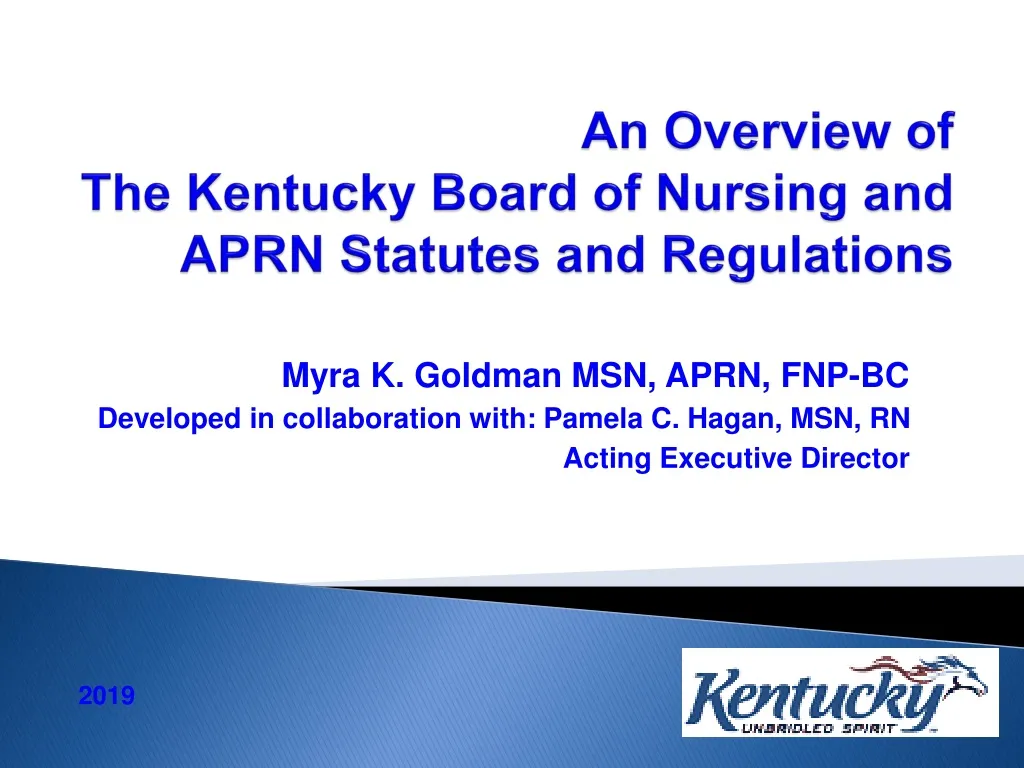 an overview of the kentucky board of nursing and aprn statutes and regulations