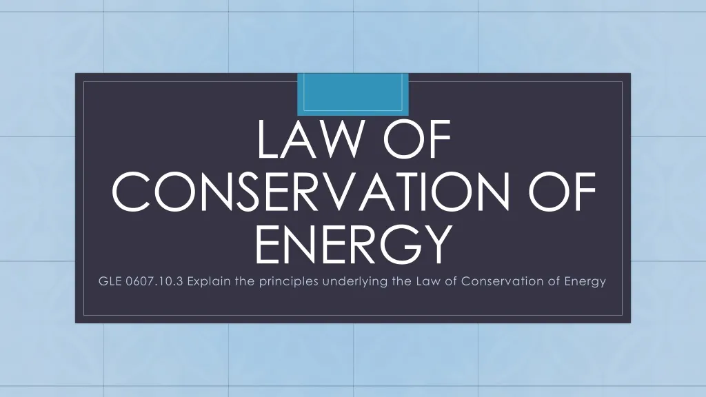 law of conservation of energy