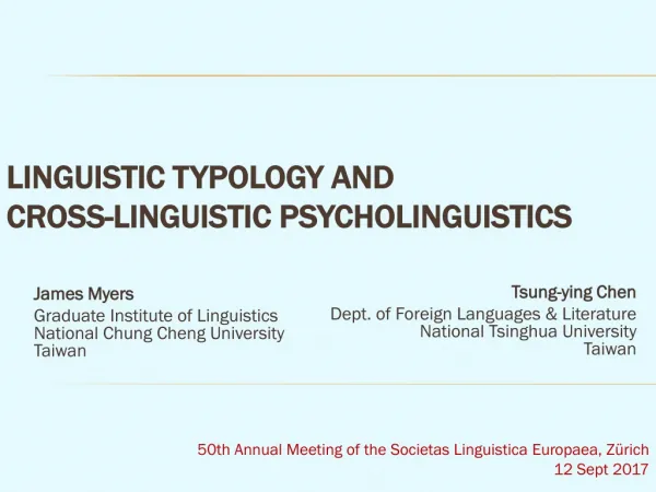 Linguistic typology and cross-linguistic psycholinguistics