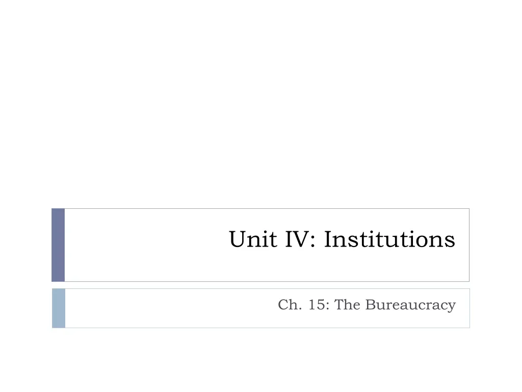 unit iv institutions