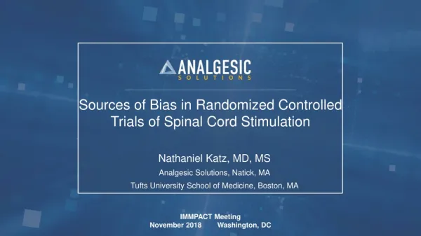 Sources of Bias in Randomized Controlled Trials of Spinal Cord Stimulation
