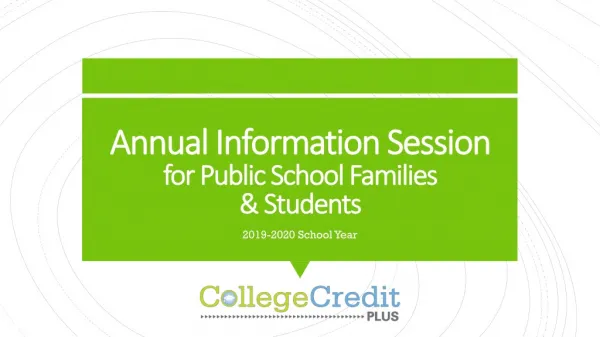 Annual Information Session for Public School Families &amp; Students