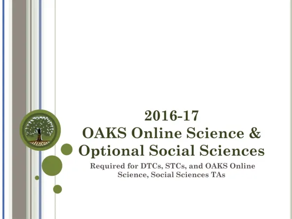 2016-17 OAKS Online Science &amp; Optional Social Sciences