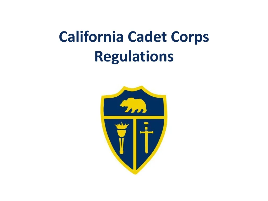 california cadet corps regulations