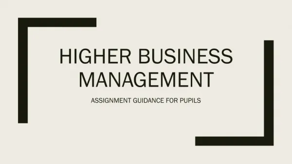 Higher business management