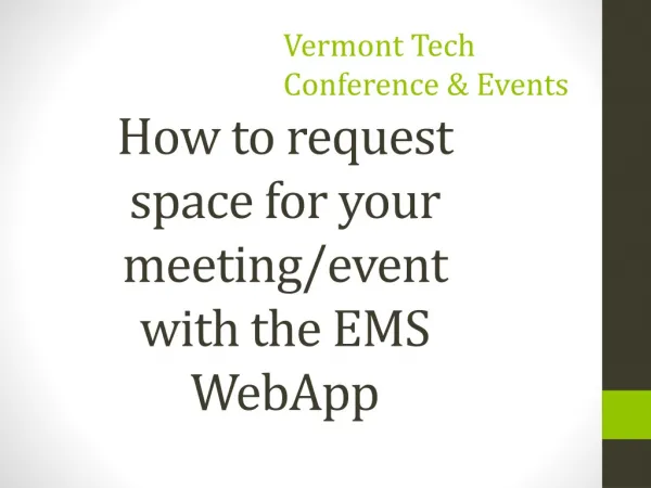 How to request space for your meeting/event with the EMS WebApp
