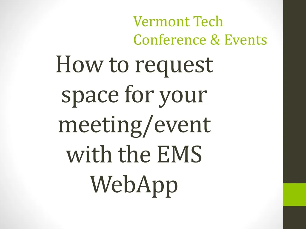how to request space for your meeting event with the ems webapp
