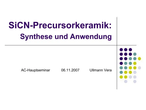 SiCN-Precursorkeramik: Synthese und Anwendung