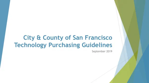 City &amp; County of San Francisco Technology Purchasing Guidelines