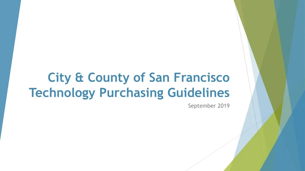 city county of san francisco technology purchasing guidelines