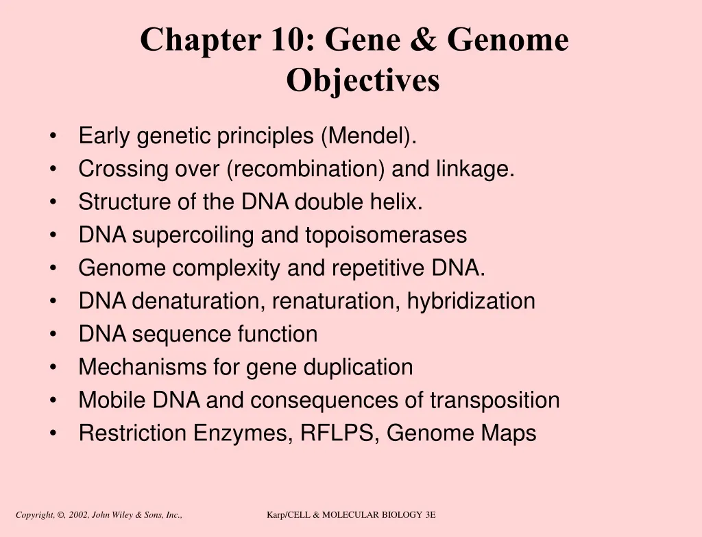 chapter 10 gene genome objectives