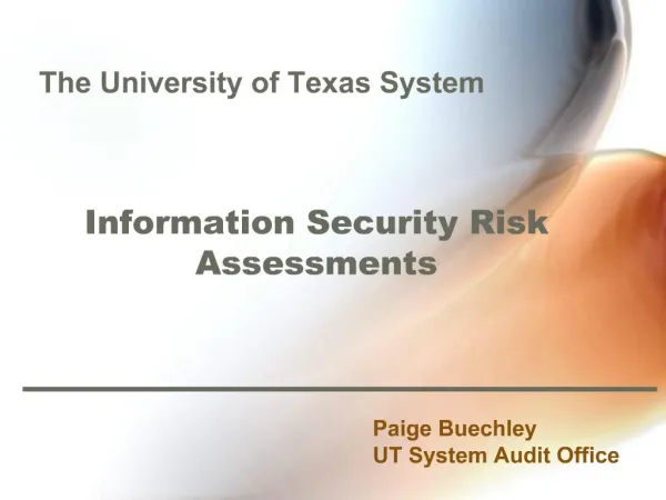Information Security Risk Assessments