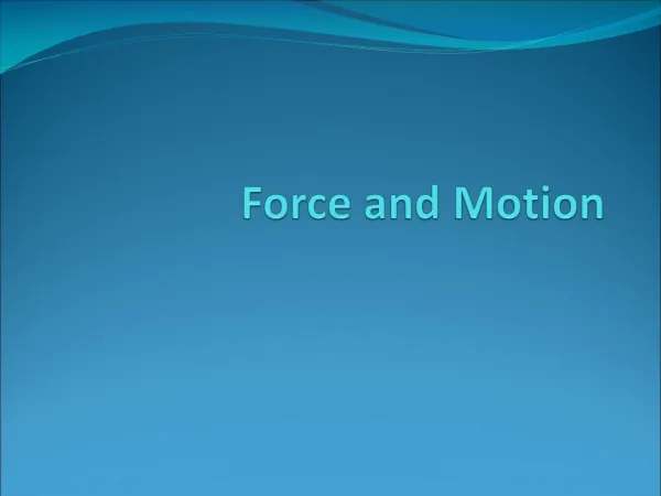 force and motion