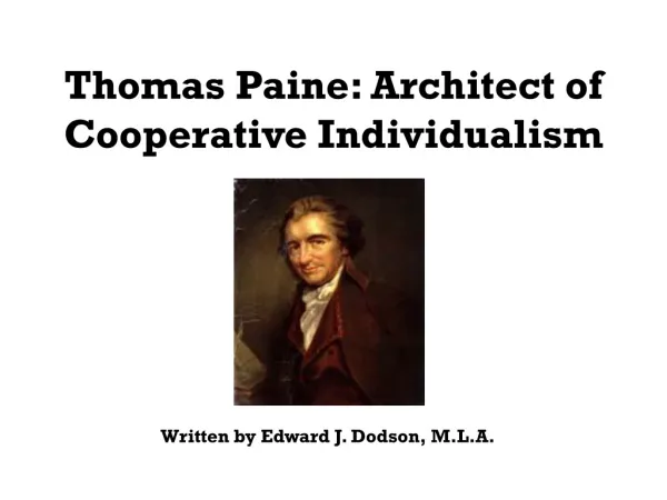 Thomas Paine: Architect of Cooperative Individualism