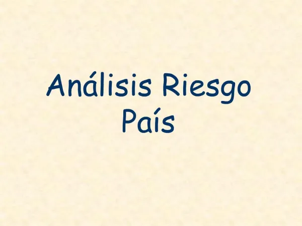 An lisis Riesgo Pa s