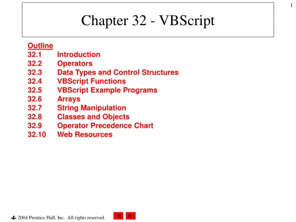 Chapter 32 - VBScript