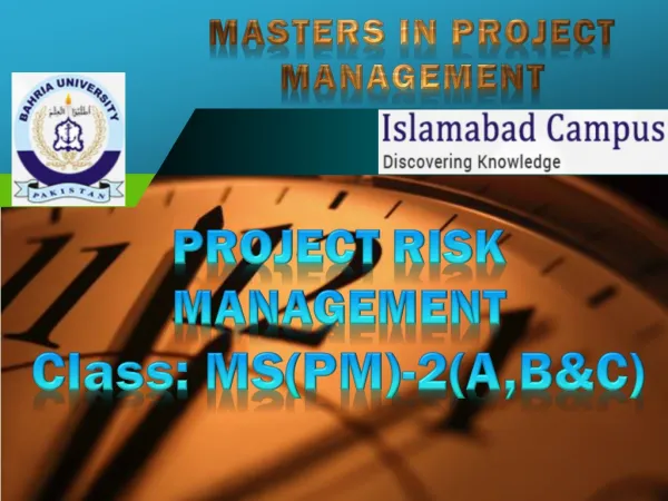 MASTERS IN PROJECT MANAGEMENT