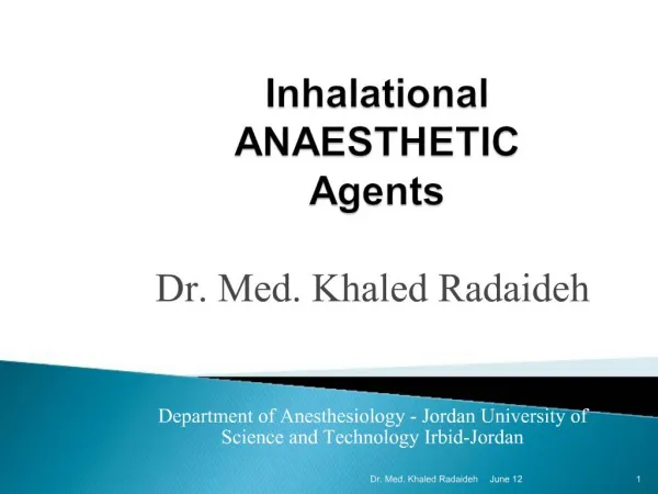Inhalational ANAESTHETIC Agents
