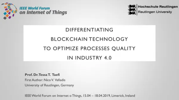 Differentiating Blockchain Technology to optimize Processes quality in Industry 4.0