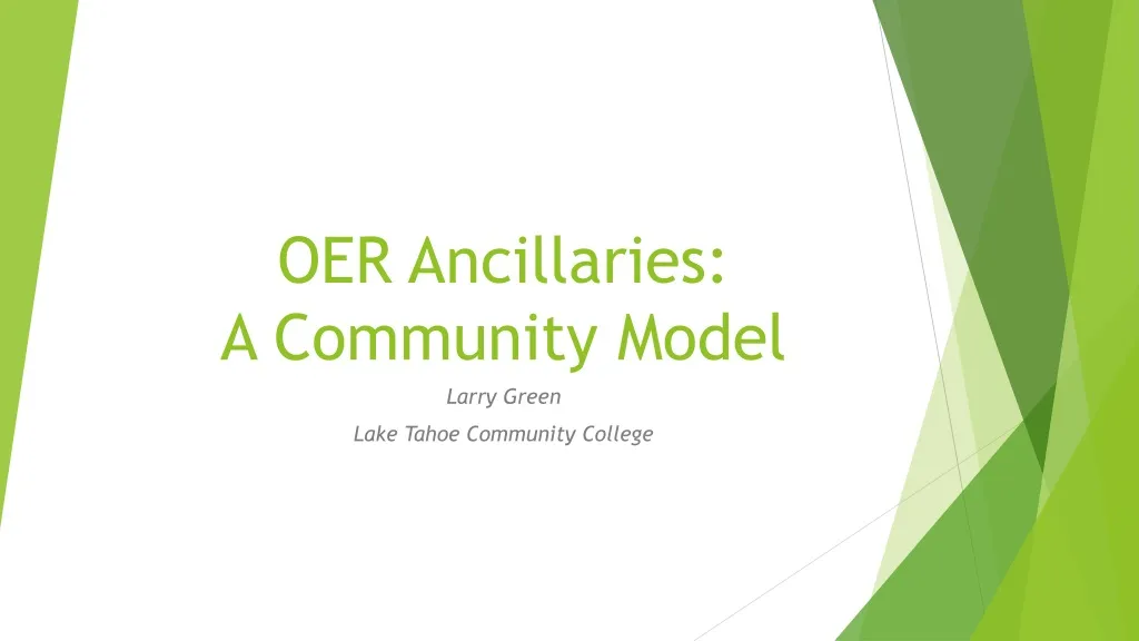 oer ancillaries a community model