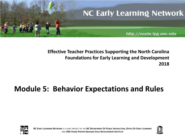 Module 5: Behavior Expectations and Rules