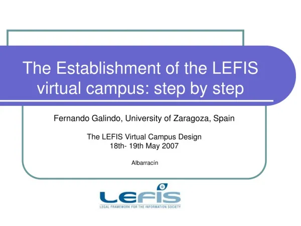 The Establishment of the LEFIS virtual campus: step by step