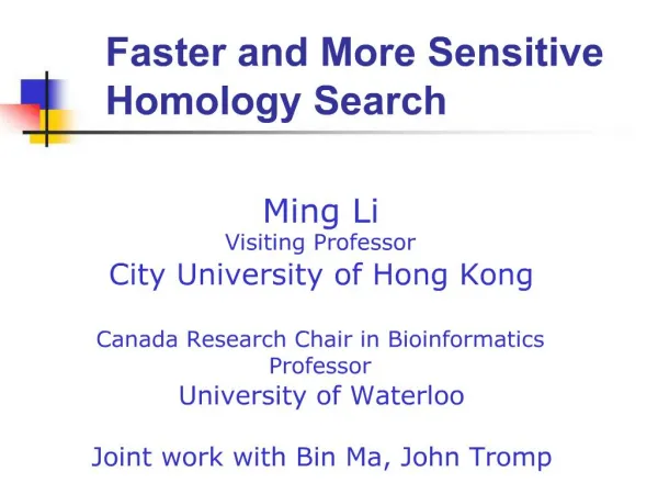 Faster and More Sensitive Homology Search